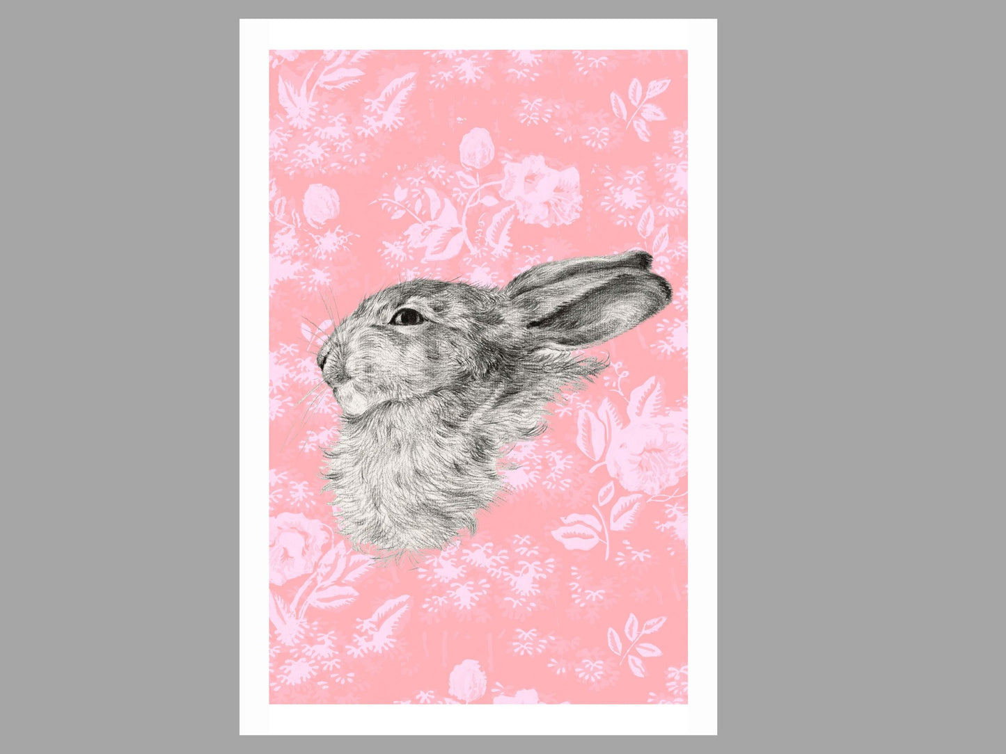 Pink Rabbit Wall Art Digital Download