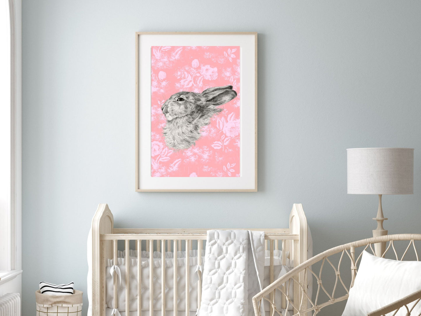 Pink Rabbit Wall Art Digital Download